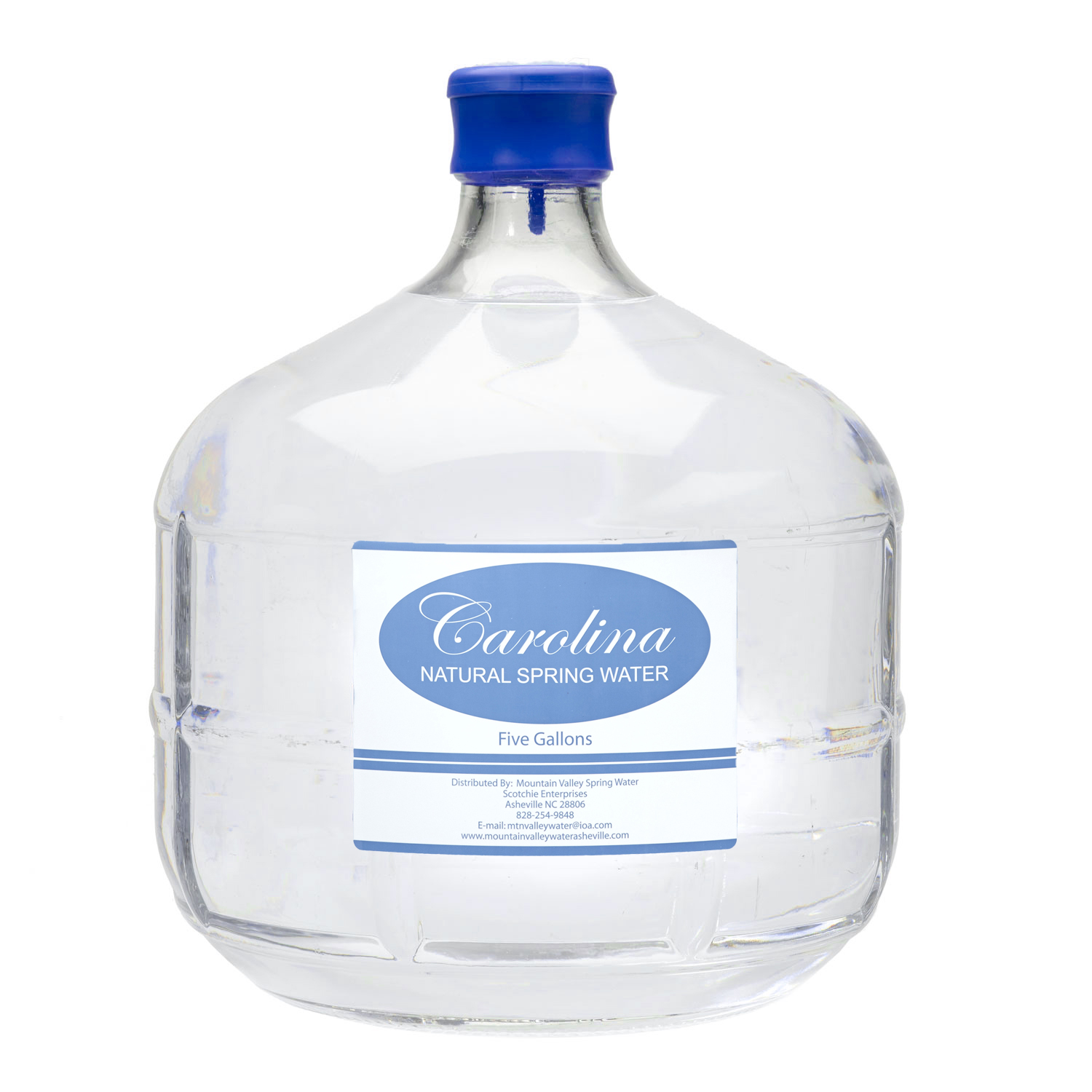 Carolina Spring Water 2.5 Gallon Glass Bottle